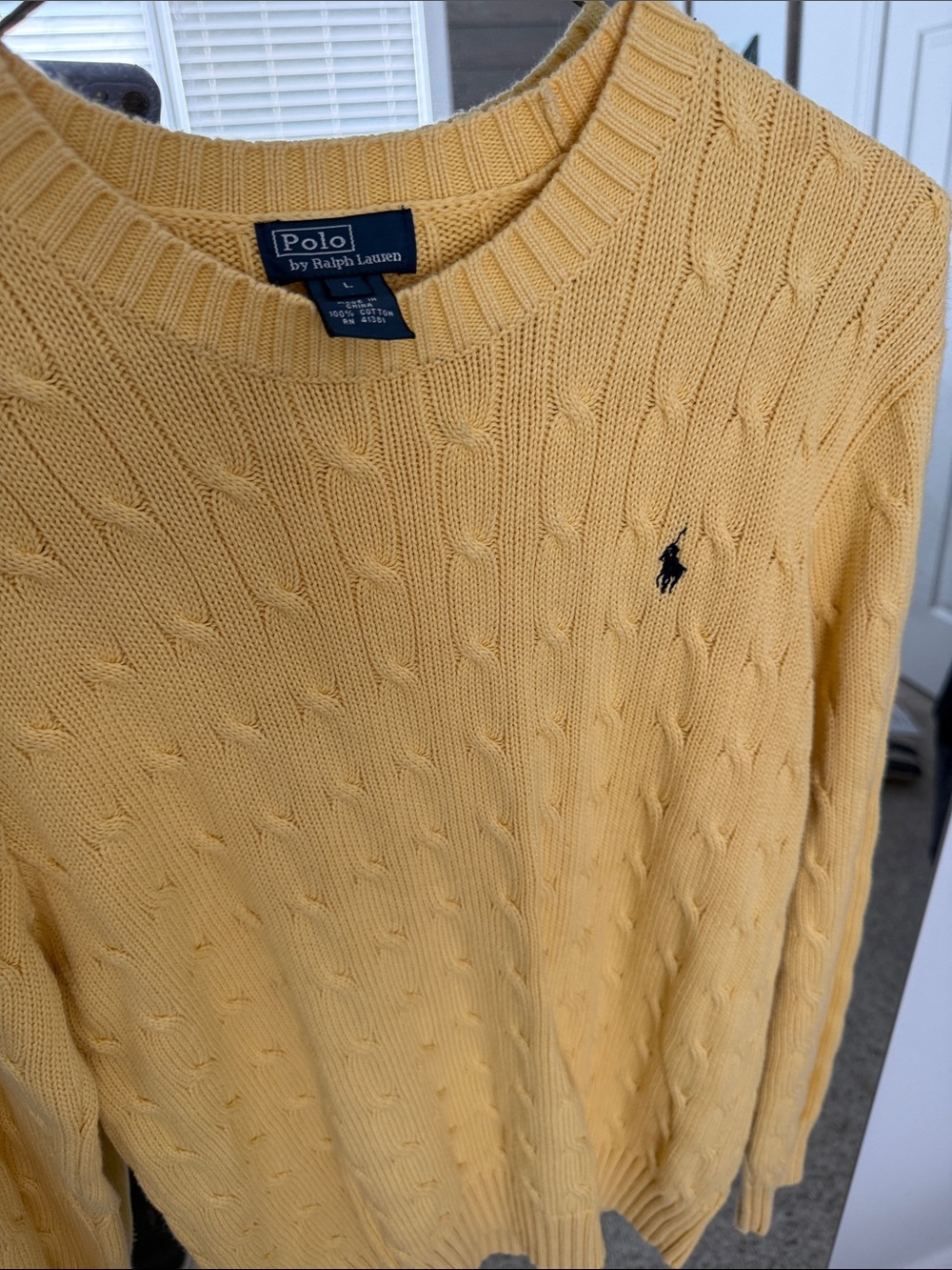 Polo by Ralph Lauren Men’s Canary Cable-Knit Crewneck Sweater